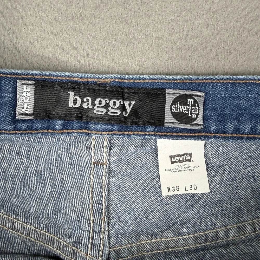 Vintage Levis Silvertab Baggy Jeans Mens 38x24 Blue‎ Denim Loose Fit Grunge 90s